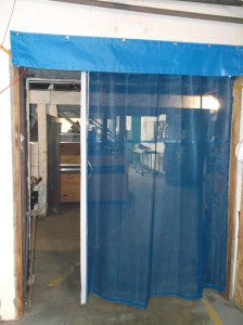 Sliding Mesh Curtain Door Between Warehouse Rooms
