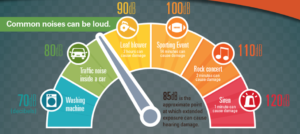 Infographic Identifying Common Dangerous Noise Levels