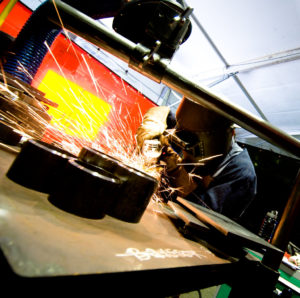 Mig Welding With Torch On A Table