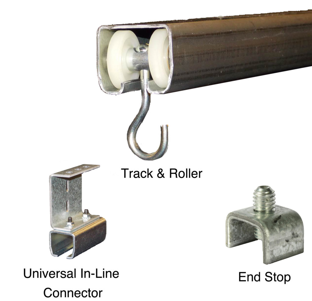 Steel Guard Safety Straight Track, Rollers, End Stops, & Universal Mounts