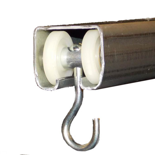 2-Wheel Nylon Roller Hooks Steel Guard 3885