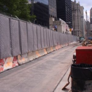 Construction Sound Barriers on Road Work Site