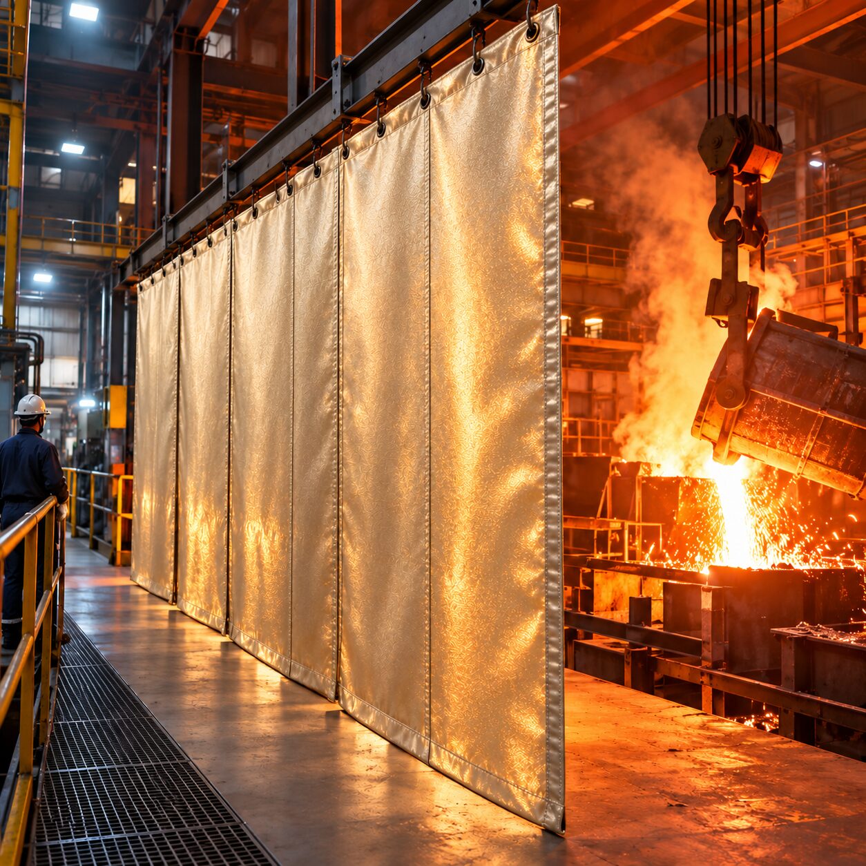 High Silica Cloth Curtains Steel Guard Main Image ID5784
