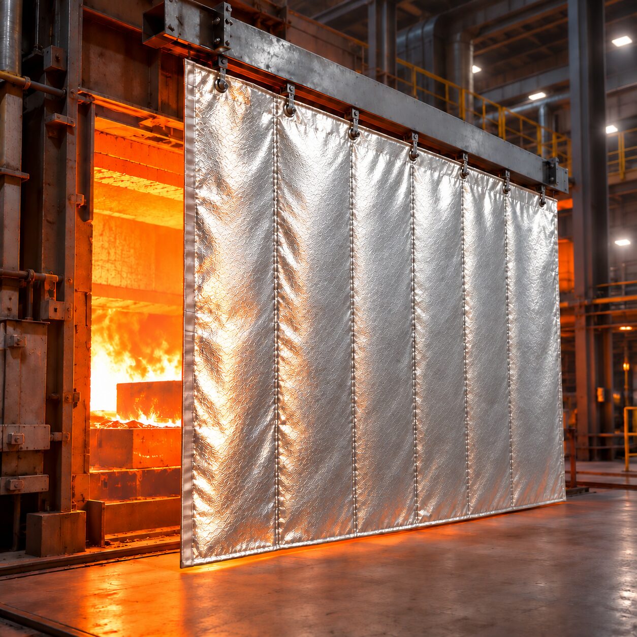 Aluminized Silica Cloth Curtain Steel Guard Main Image ID5782